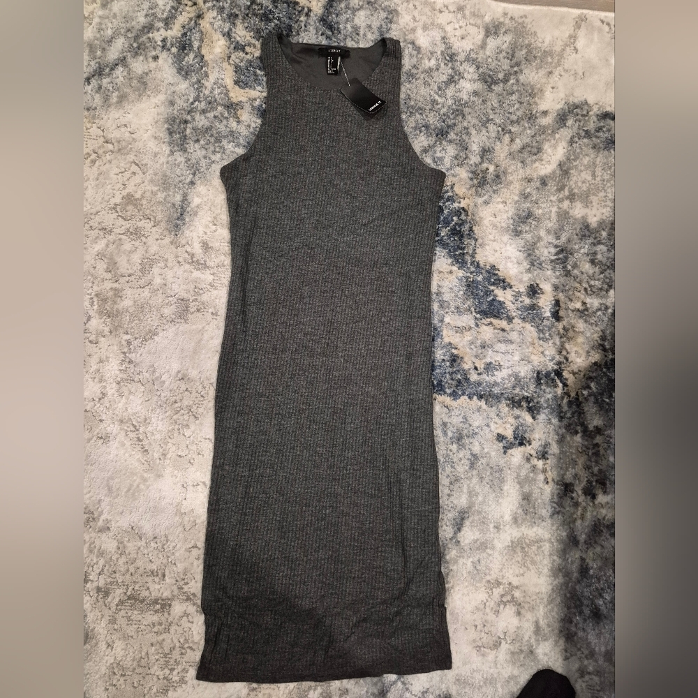 Forever 21 Charcoal Ribbed Midi Dress